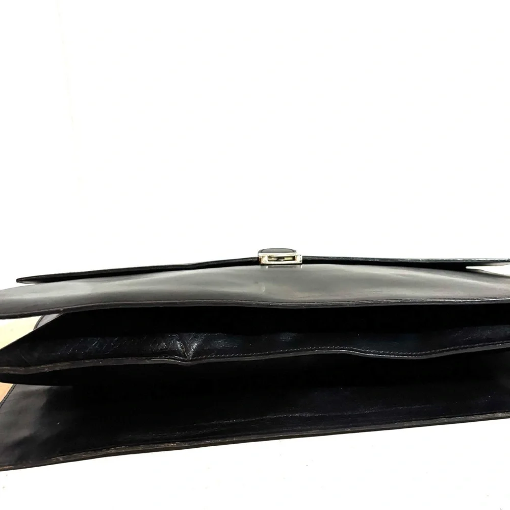 Vintage unisex Black Leather Men's Bag